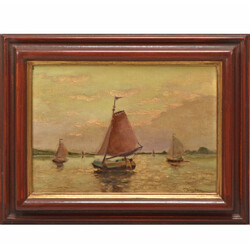 Bergsma, Gerard (1873 - 1955) Öl auf Sperrholz, BOOTE AUF DEM ...