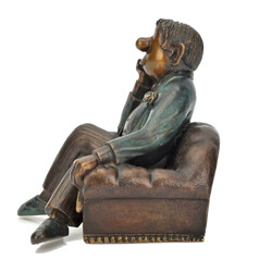 Humoristische Bronze Loriot Bronze, in Dunkelbraun und Grün ...