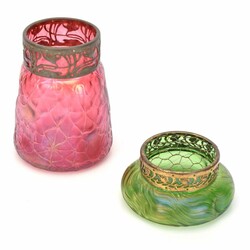 Zwei Jugendstil-Vasen Pallme-König & Habel/Wilhelm Kralik Sohn, 1 x ...