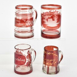 Konvolut Andenkengläser 19. Jh.  insg. 4 Stück, farbloses Glas mit ...