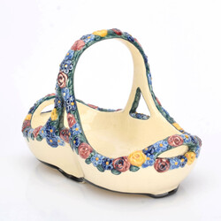 Jugendstil-Henkelschale Karlsruher Majolika, Entwurf Georg Kamm 1915, ...