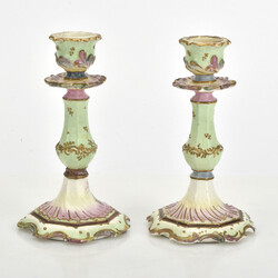 Gründerzeit-Leuchterpaar jeweils gemarkt VP, heller Keramikscherben, ...