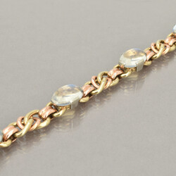 Mondstein-Armband in Bicolor Gelbgold und Roségold 585, ...