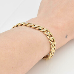 Gelbgoldarmband Gelbgold 585, Flachpanzerstrang mit integrierter ...