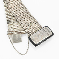 Silberarmband Silber 800, reliefierte, zylindrische Glieder, ...