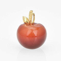Figürlicher Achatanhänger Gelbgold 750, orange-roter Achat in Form ...