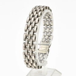 Silberarmband Silber 835, ovale Glieder teils reliefiert, ...