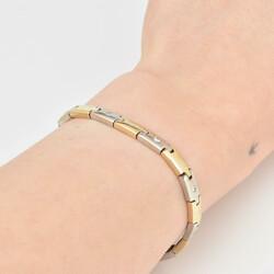 Brillant-Bicolorarmband Gelbgold und Weißgold 585 geprüft, ...