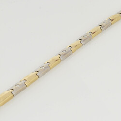 Brillant-Bicolorarmband Gelbgold und Weißgold 585 geprüft, ...