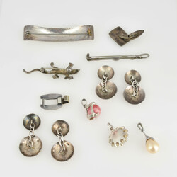 Konvolut Silberschmuck  Silber versch. Legierungen, insg. 12 Teile, ...