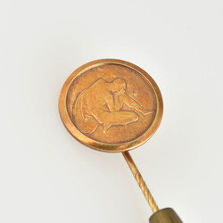 Krawattennadel Gelbgold 585, runde Form mit figürlichem Relief, ...