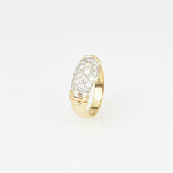 Brillant-Gelbgoldring Gelbgold 585, mittig ausschwingende Ringschiene ...