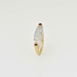 Rubin-Brillant-Bicolorring Gelbgold und Weißgold 585, weißgoldene ...