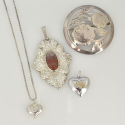 Konvolut Silberschmuck  Silber 925 und 900, insg. 5 Teile, bestehend ...