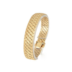 Gelbgoldarmband Gelbgold 750, Gliederarmband aus schräg ...