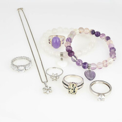 Konvolut Silberschmuck  Silber 925, insg. 9 Teile, dabei 5 Ringe mit ...