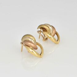 Tricolor-Ohrstecker Gelbgold, Weißgold und Roségold 750, je ...