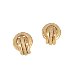 Paar Gelbgold-Ohrstecker Gelbgold 375, je optische Knotenform mit ...