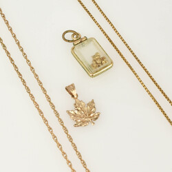 Zwei Anhänger mit Ketten  Gelbgold 585 und 500 bzw. 417, 1 x als ...