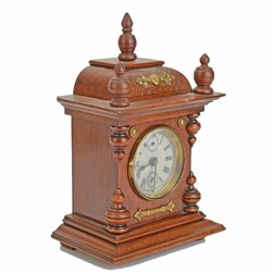 Gründerzeit-Tischwecker Fa. JUNGHANS, Holzgehäuse, Nussbaumfurnier, ...