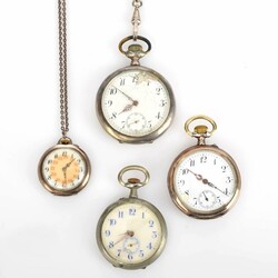 Konvolut Taschenuhren insg. 4 Stück, 3 x 800er Silbergehäuse, 1 x ...