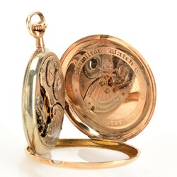 Herrentaschenuhr Fa. Hamilton, USA, vergoldetes glattes Gehäuse, ...