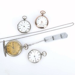 Konvolut Taschenuhren insg. 4 Stück, jeweils mind. 800er ...