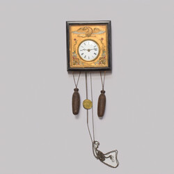 Schwarzwälder Rahmenuhr ebonisierter, verglaster Holzrahmen, ...