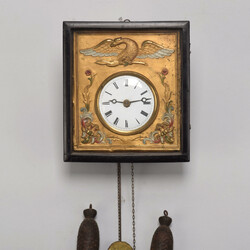 Schwarzwälder Rahmenuhr ebonisierter, verglaster Holzrahmen, ...