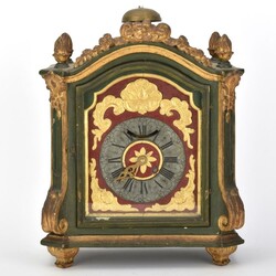 Barocke Stutzuhr dreiseitig verglastes Holzgehäuse mit ...