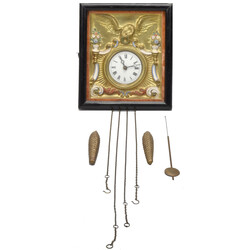 Schwarzwälder Rahmenuhr ebonisierter, verglaster Holzrahmen, ...