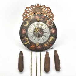  b Frühe Eisenuhr - Vorderzappler ausgesägte Frontplatine mit ...