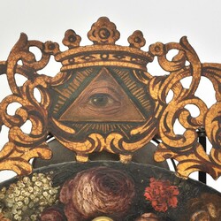  b Frühe Eisenuhr - Vorderzappler ausgesägte Frontplatine mit ...