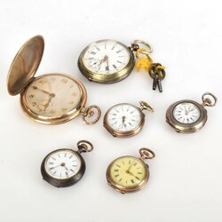 Konvolut Taschenuhren insg. 6 Stück, dabei: 2 Herrentaschenuhren, ...