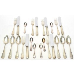 Speisebesteck für sechs Personen Silber 800, gemarkt JAL und K.A. ...