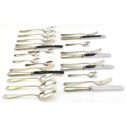 Speisebesteck für sechs Personen Silber 800, gemarkt JAL und K.A. ...