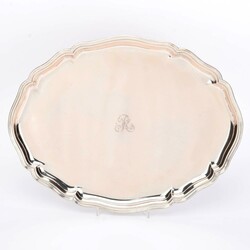 Tablett Silber 800, Juweliermarke G. Schnauffer, Dresden, ovale Form ...