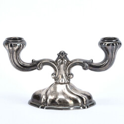  b Tischleuchter Silber 835, Lutz & Weiß, Pforzheim, auf ovalem, ...