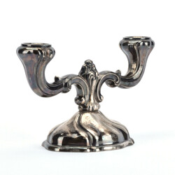  b Tischleuchter Silber 835, Lutz & Weiß, Pforzheim, auf ovalem, ...