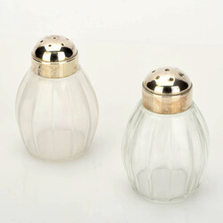 Paar Salzstreuer versilbert, Christofle, Frankreich, je gewölbter, ...