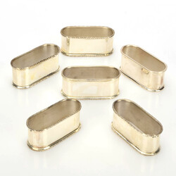 Sechs Serviettenringe  Silber 925, undeutlich gemarkt (Gebrüder ...