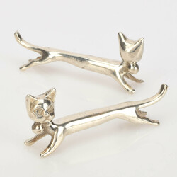 Paar figürliche Messerbänkchen Silber 925, Gebrüder Deyhle, ...