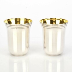 Paar kleine Weinbecher Silber 925, innenvergoldet, Gebrüder Deyhle, ...