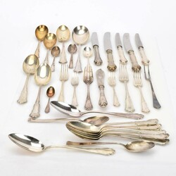 Silber-Restbesteck Silber 800 und 1 x versilbert, untersch. ...