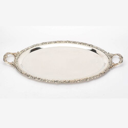 Prunktablett Neusilber, WMF, Geislingen, gemarkt NS 72, ovale, flache ...