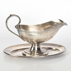 Sauciere versilbert, WMF, Geislingen, gebauchte Form mit erhöhtem ...