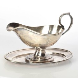 Sauciere versilbert, WMF, Geislingen, gebauchte Form mit erhöhtem ...