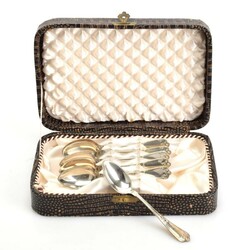 Sechs Mokkalöffel Silber geprüft, Importmarke Tschechien, gemark ...