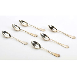 Sechs Mokkalöffel Silber geprüft, Importmarke Tschechien, gemark ...