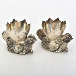 Paar Eierbecher Silber 800, undeutlich gemarkt, je in Form einer ...